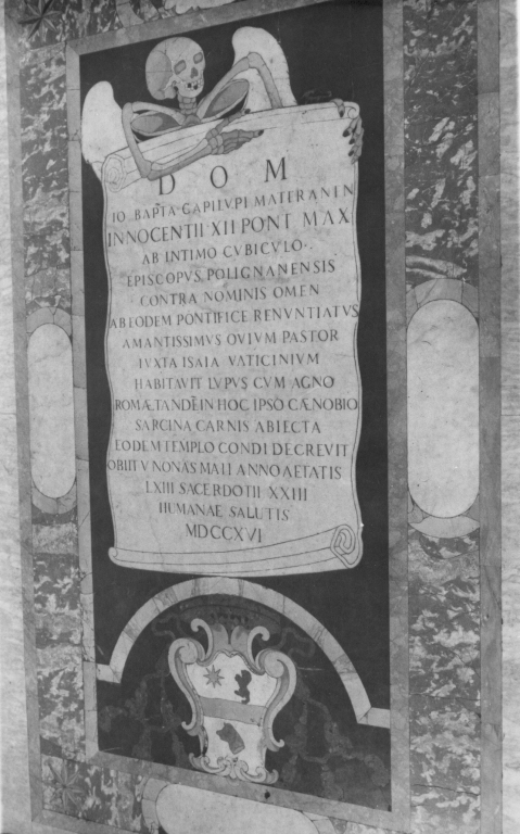 lapide commemorativa - bottega romana (sec. XVIII)