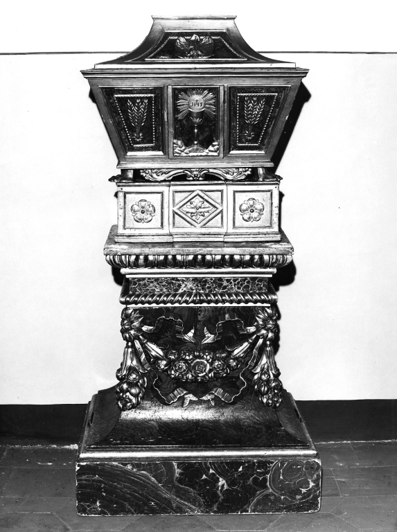 tronetto per esposizione eucaristica - ambito romano (prima metà, prima metà sec. XIX, sec. XIX)