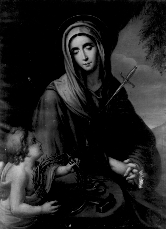 Madonna Addolorata, Madonna con il Bambino (dipinto) - ambito romano (sec. XVIII)