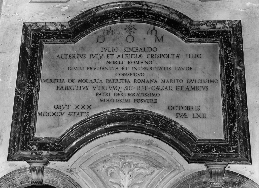 lapide tombale - ambito romano (fine sec. XVII)