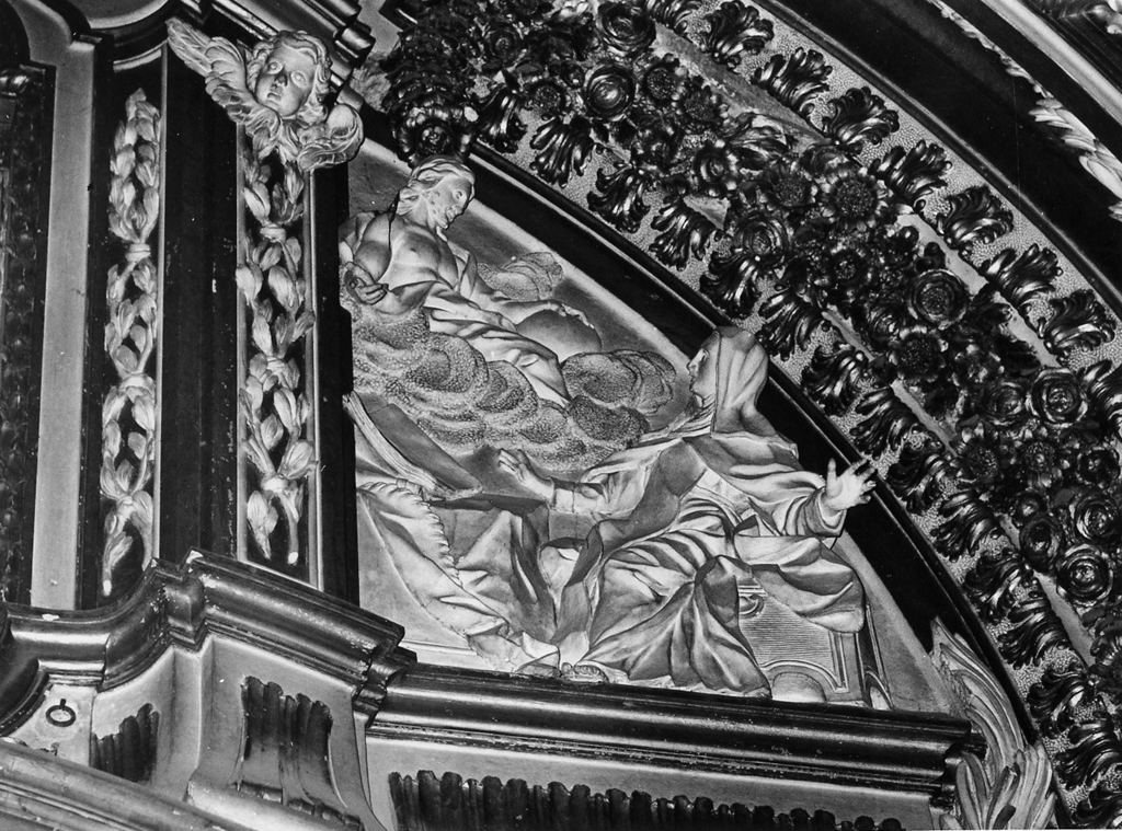 Apparizione di Cristo a Santa Teresa d'Avila (rilievo) di Lironi Giuseppe (sec. XVIII)