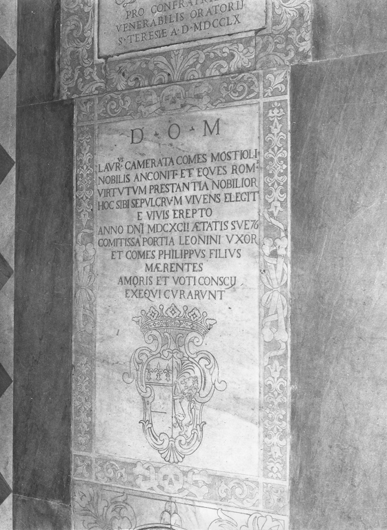 lapide tombale - ambito romano (sec. XVII)