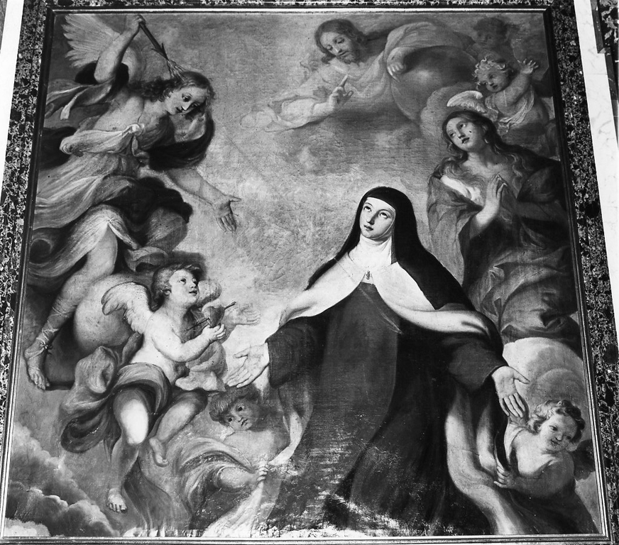 Santa Teresa d'Avila ha la visione dell'angelo che le trafigge il cuore con una freccia ardente (dipinto, ciclo) di De La Haye Lucas detto Fra' Luca Fiammingo (sec. XVII)