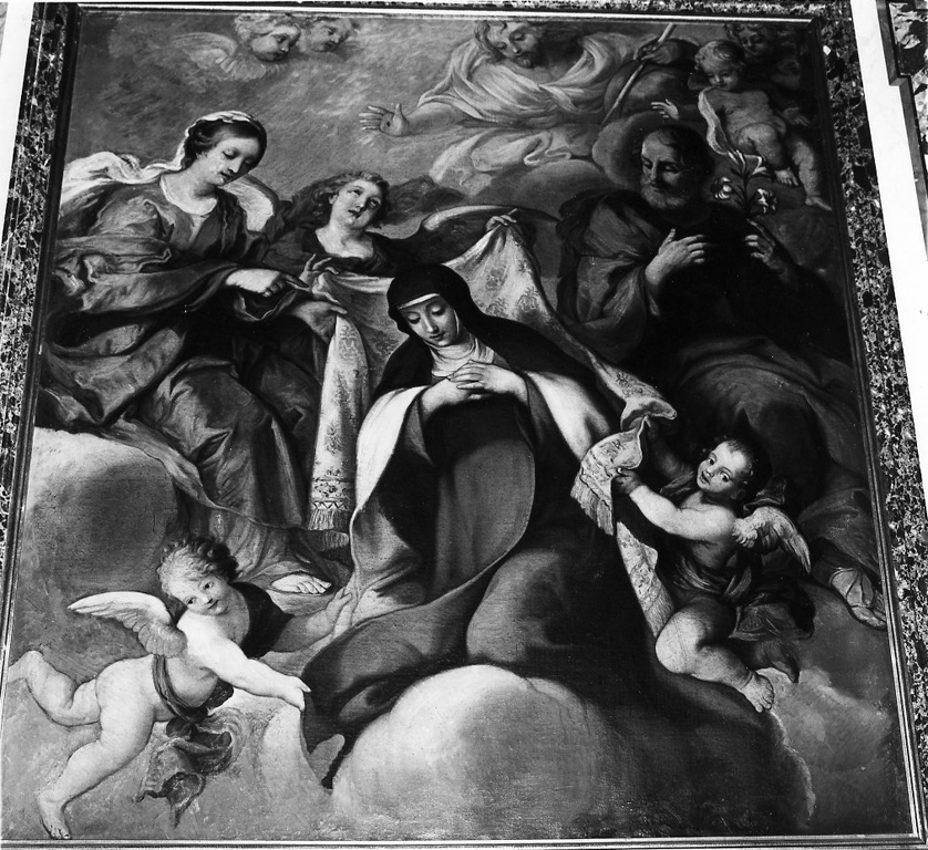 Cristo, Maria Vergine e San Giuseppe appaiono a Santa Teresa d'Avila (dipinto, ciclo) di De La Haye Lucas detto Fra' Luca Fiammingo (sec. XVII)