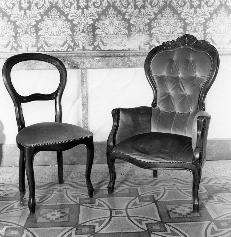 sedia, serie - ambito romano (seconda metà sec. XIX)