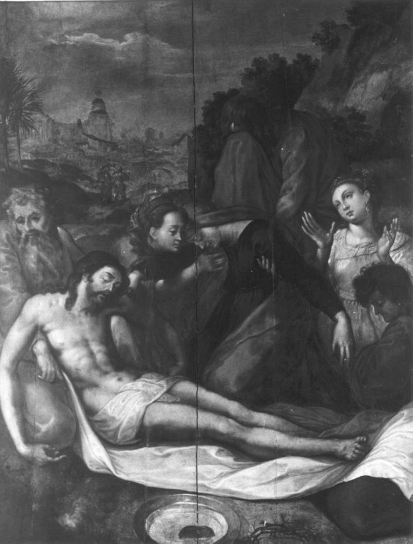 compianto su Cristo morto (dipinto) - scuola olandese (sec. XVI)