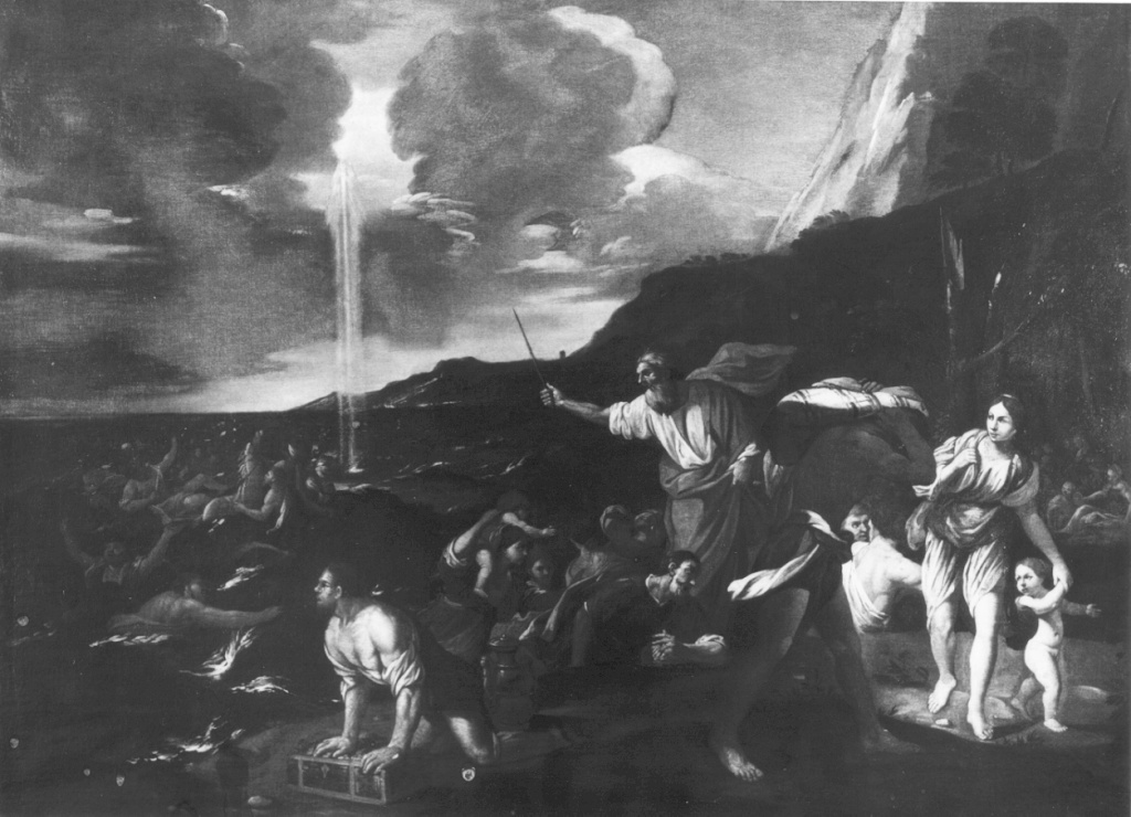 passaggio del Mar Rosso (dipinto) - ambito romano (sec. XVII)