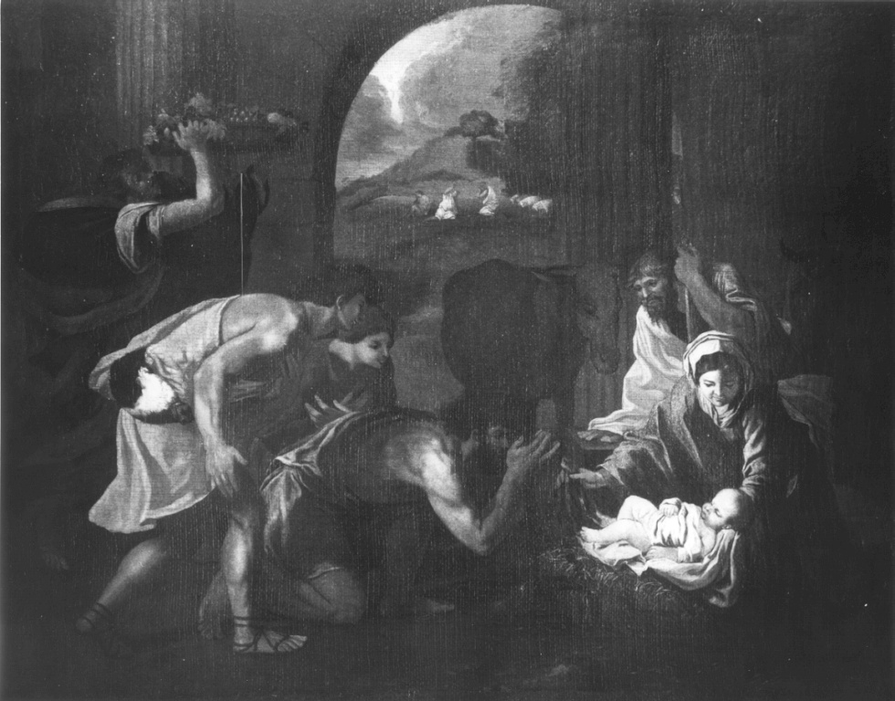 adorazione dei pastori (dipinto) - ambito romano (metà sec. XVII)