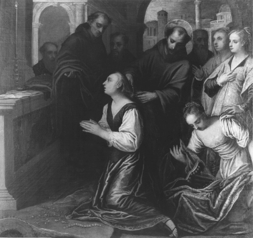 visitazione di Santa Chiara (dipinto) - ambito veneto (fine/inizio secc. XVI/ XVII)