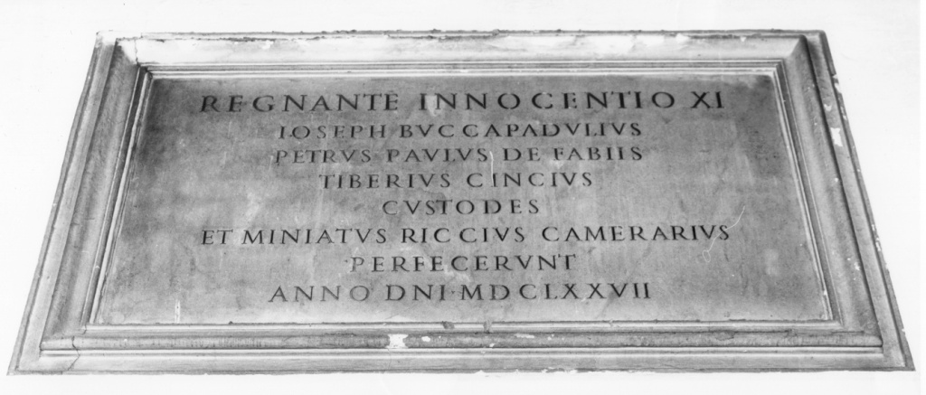 lapide celebrativa - ambito romano (sec. XVII, sec. XVII)