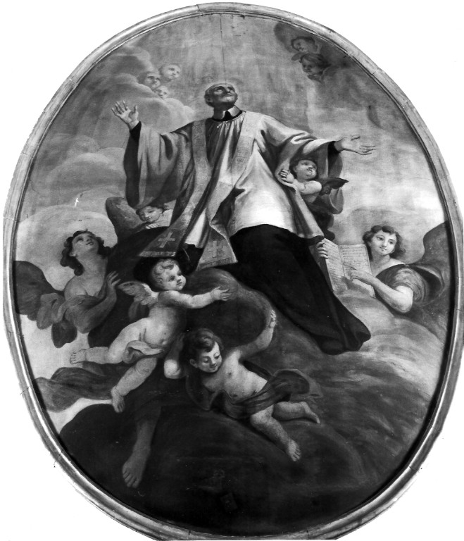 San Vincenzo dè Paoli in gloria (dipinto) di Bicchierai Antonio (attribuito) (secondo quarto sec. XVIII)