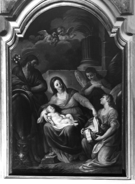 riposo nella fuga in Egitto (dipinto) di Concioli Antonio (attribuito) (sec. XVIII)