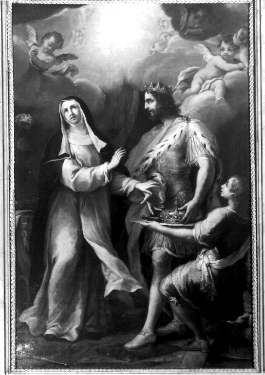 La beata Giovanna del Portogallo rifiuta le nozze regali (dipinto) di Cerruti Michelangelo (attribuito) (prima metà sec. XVIII)