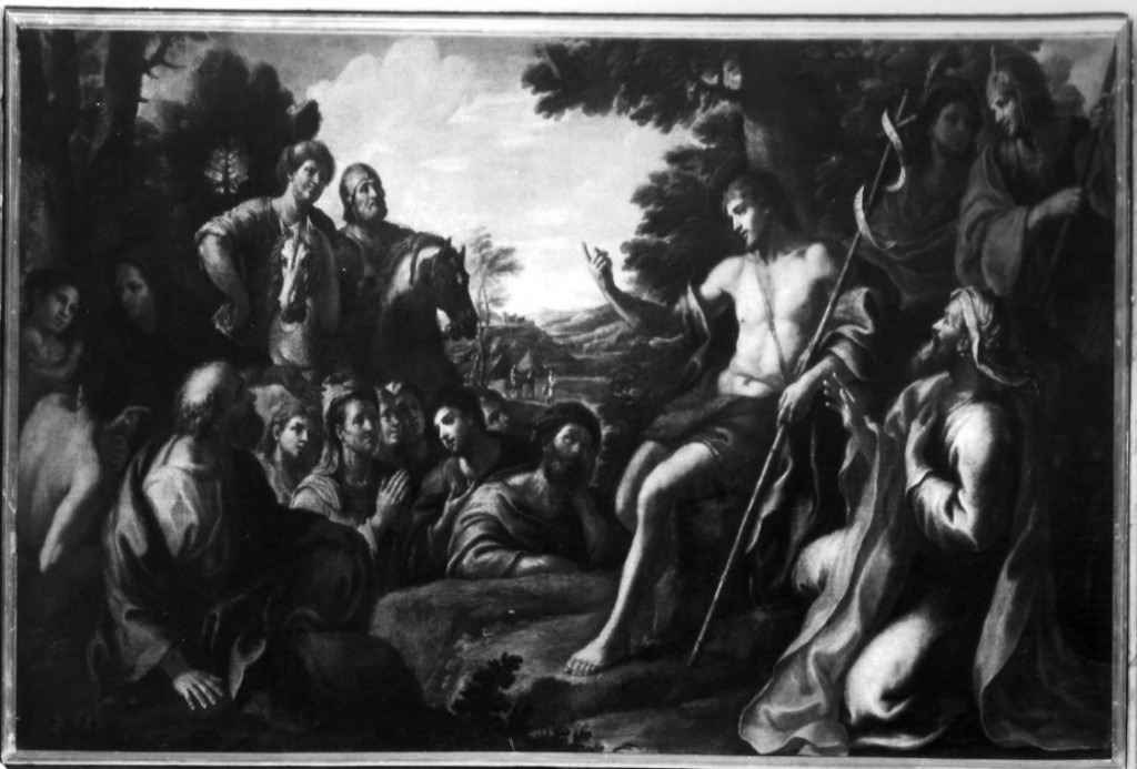 San Giovanni Battista predica nel deserto (dipinto) di Graziani Francesco (attribuito) (sec. XVII)