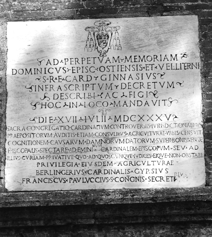 lapide documentaria - ambito romano (sec. XVII)