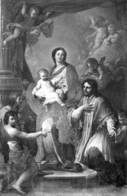 San Giovanni Nepomuceno davanti alla Madonna con il Bambino (dipinto) di Costanzi Placido (attribuito) (sec. XVIII)