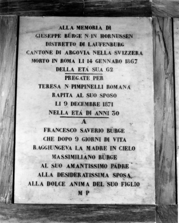 lapide tombale - ambito romano (sec. XIX)