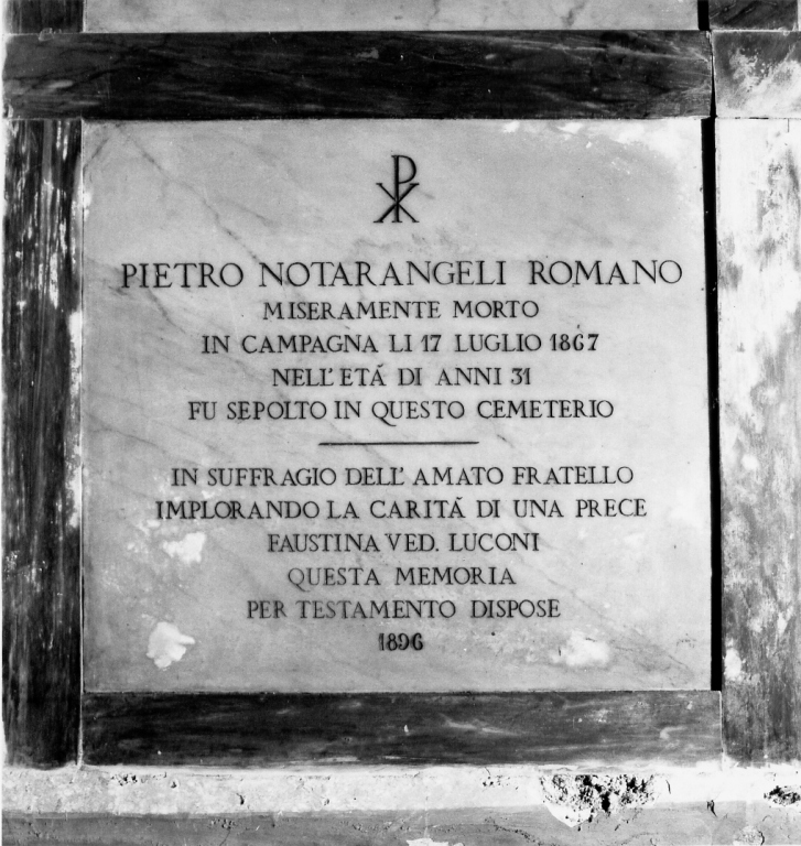 lapide tombale - ambito romano (sec. XIX)