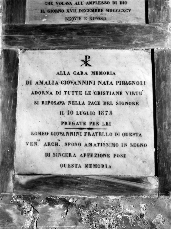 lapide tombale - ambito romano (sec. XIX)