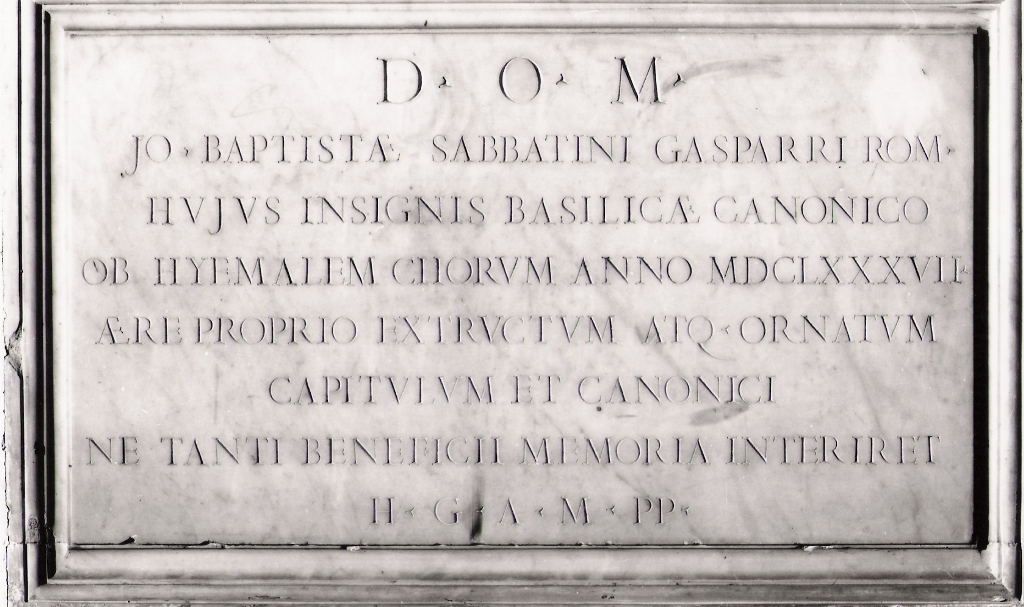 lapide commemorativa - ambito italiano (sec. XVIII)