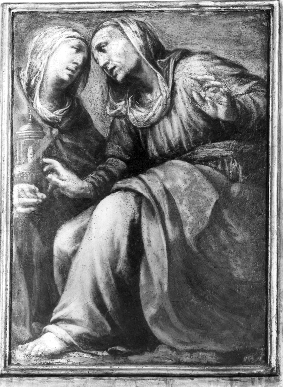 Sant'Anna e Santa Chiara (dipinto) di Saraceni Carlo (primo quarto sec. XVII)