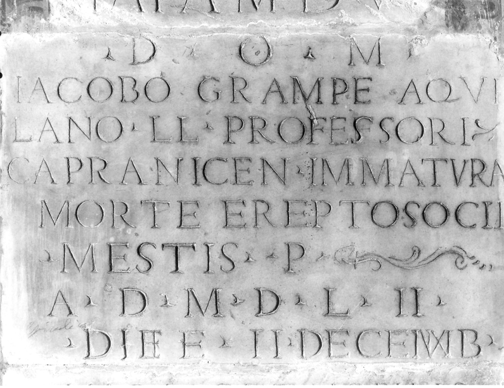 lapide commemorativa - manifattura romana (sec. XVI)