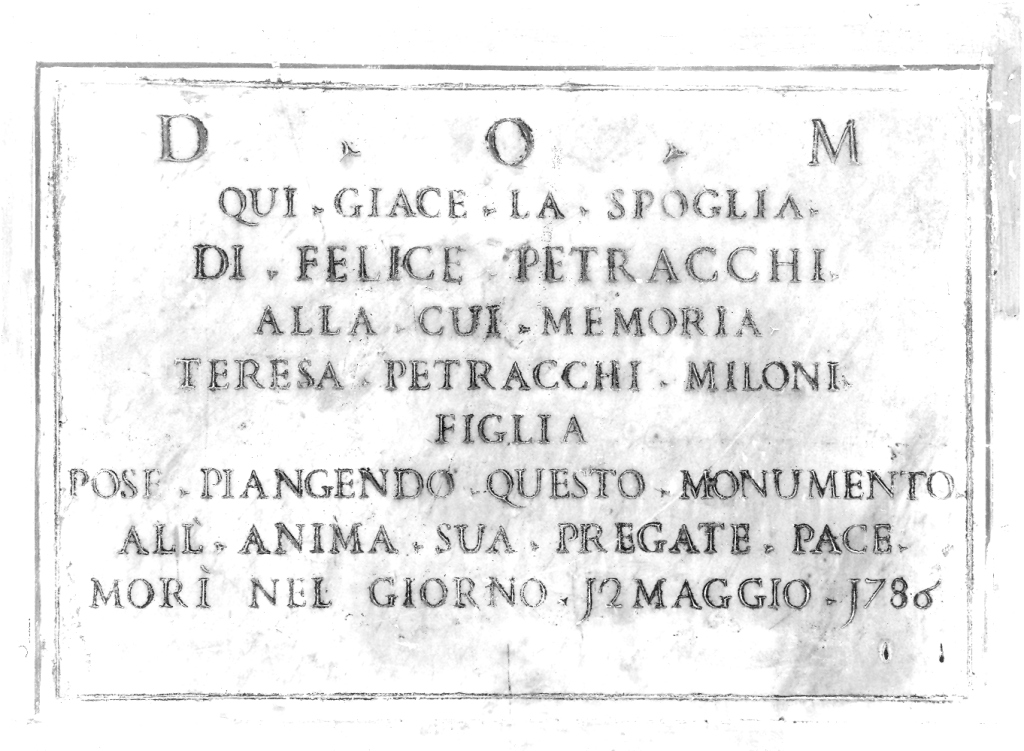 lapide tombale - ambito romano (sec. XVIII)