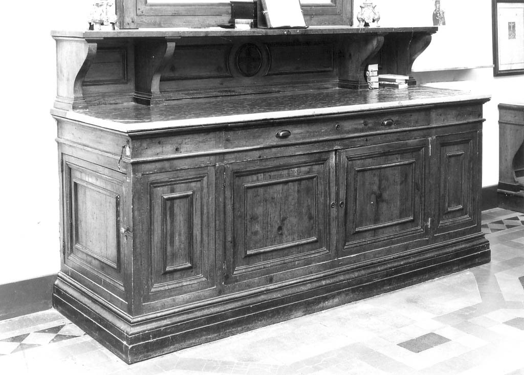 credenza con alzata - ambito romano (sec. XIX)