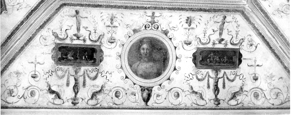 Ritratto femminile e grottesche (dipinto) di Tamagni Vincenzo (attribuito) (sec. XVI)