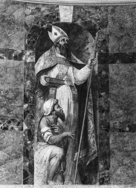 S. Martino de Tour con un mendicante (dipinto) di Coxcie Michiel (sec. XVI)