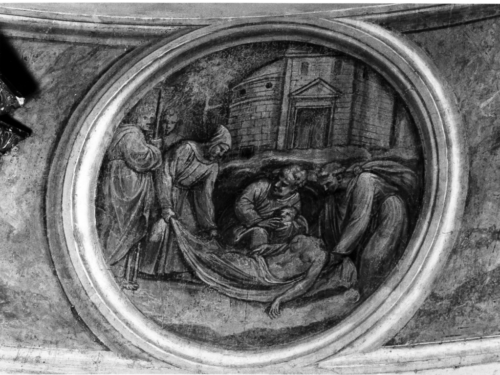Seppellimento di S. Barbara (dipinto) di Coxcie Michiel (sec. XVI)