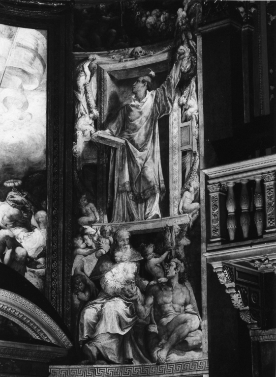 SS. Stefano e Giovanni elemosiniere (dipinto) di De Rossi Francesco detto Francesco Salviati (sec. XVI)