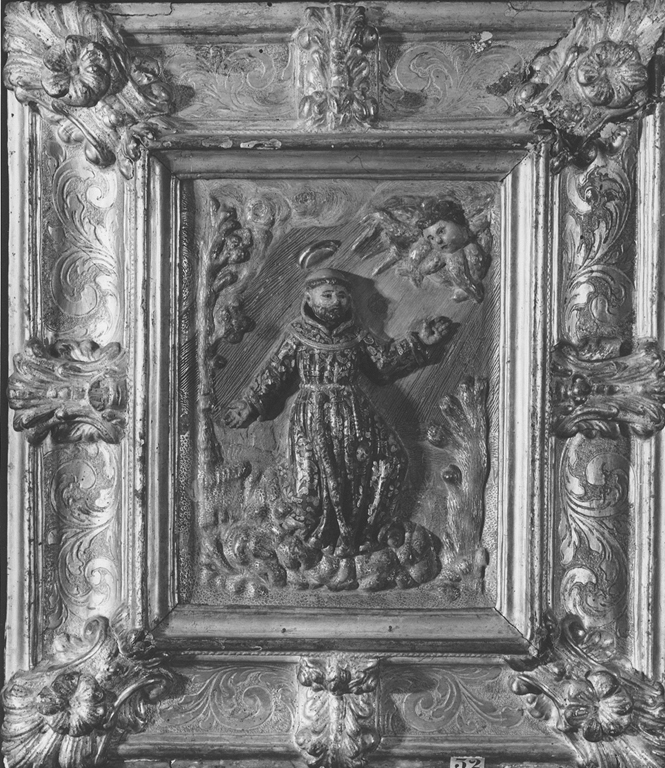 San Francesco d'Assisi riceve le stimmate (rilievo) - ambito spagnolo (sec. XVII)