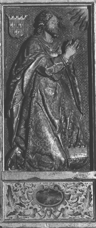 San Luigi IX (scomparto di trittico) - ambito spagnolo (fine sec. XVI)