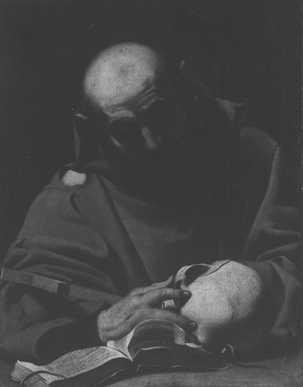 San Francesco d'Assisi in meditazione (dipinto) - ambito napoletano (sec. XVII)