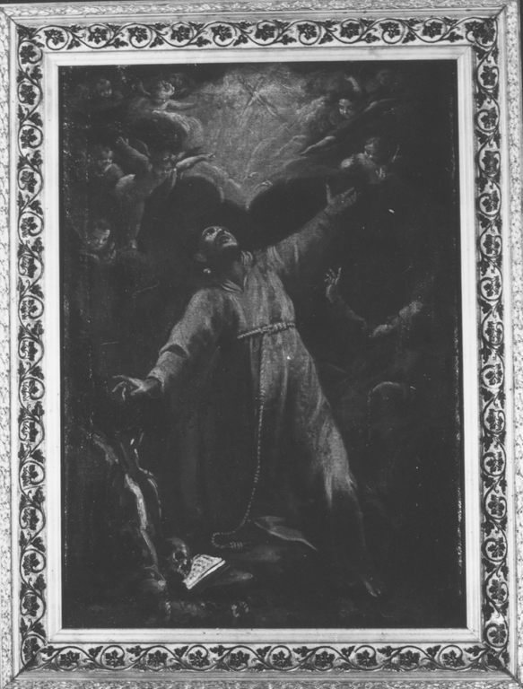 San Francesco d'Assisi riceve le stimmate (dipinto) - ambito spagnolo (fine/inizio secc. XVII/ XVIII)