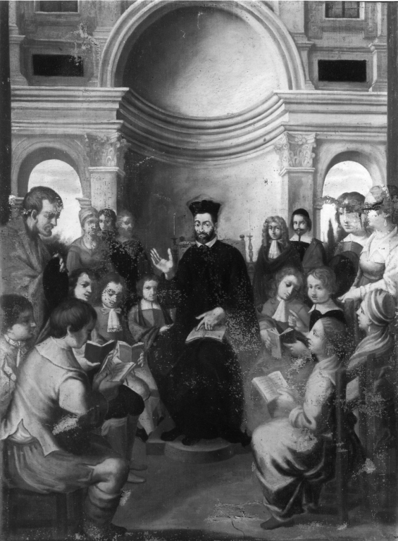 Cesare de Bus insegna ai giovani (dipinto) - ambito romano (seconda metà sec. XIX)