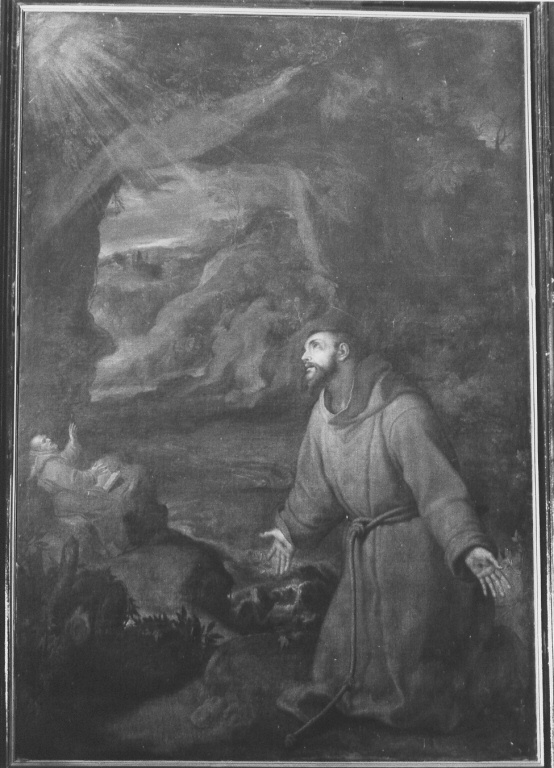 san Francesco d'Assisi riceve le stimmate (dipinto) di Muziano Girolamo detto Girolamo da Brescia (sec. XVI)