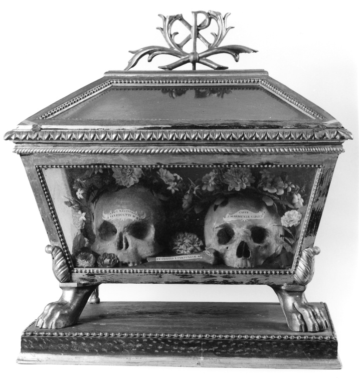 reliquiario a teca - a urna - ambito romano (seconda metà sec. XVIII)