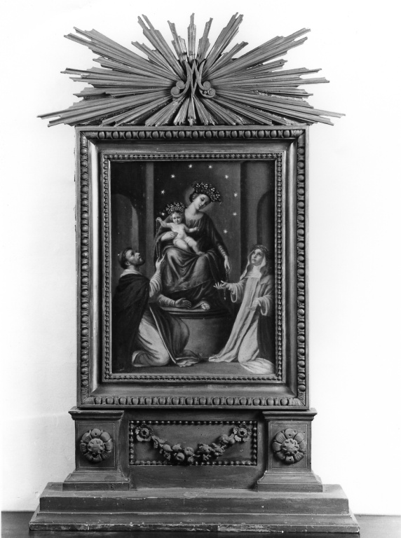 Madonna con Bambino, San Domenico e Santa Caterina da Siena (dipinto) - ambito romano (sec. XIX)