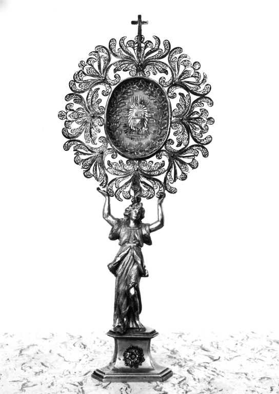 reliquiario - a ostensorio - manifattura romana (sec. XIX)