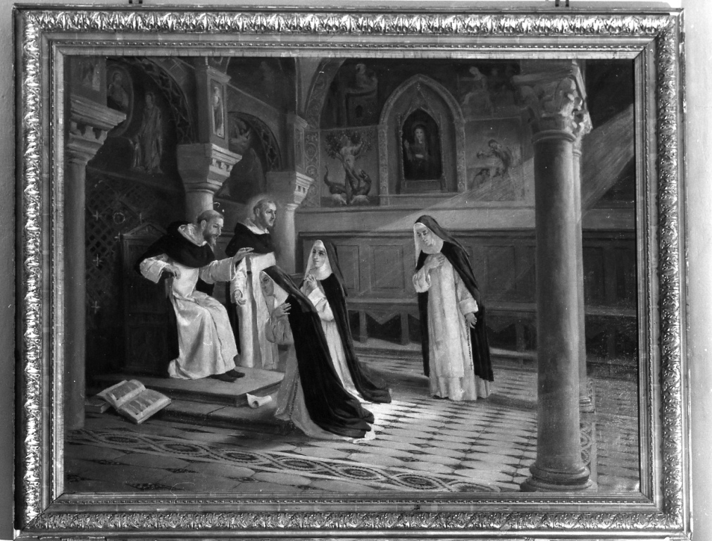 San Domenico, santi domenicani (dipinto) di Besson Giacinto (metà sec. XIX)