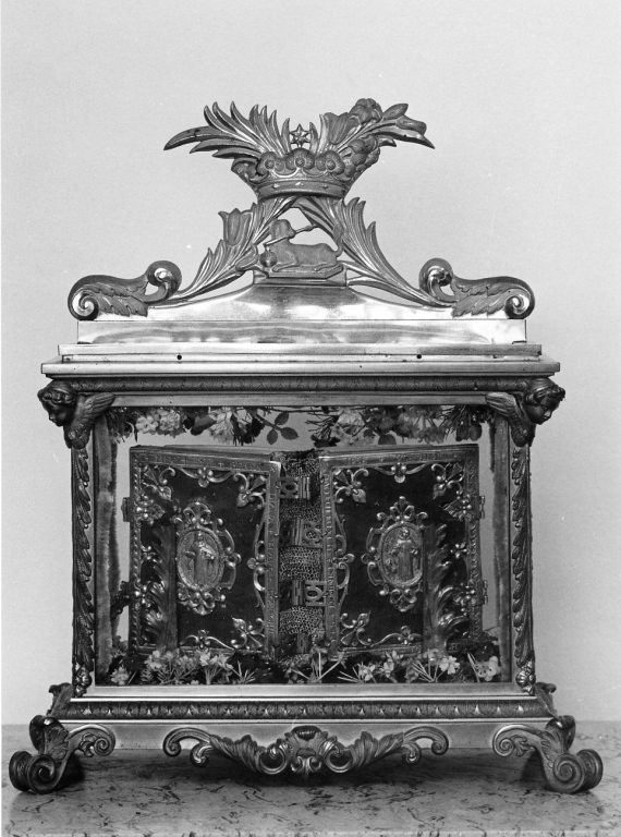 reliquiario a teca - manifattura romana (metà sec. XIX)