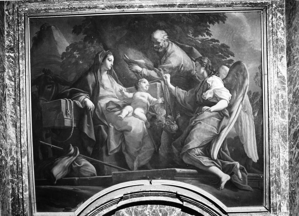 Il Riposo durante la fuga in Egitto (dipinto) di Bianchi Pietro detto Creatura (secondo quarto sec. XVIII)