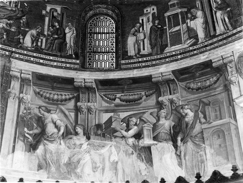 angeli con simboli mariani (decorazione pittorica) di Ciampelli Agostino (attribuito) (prima metà sec. XVII)