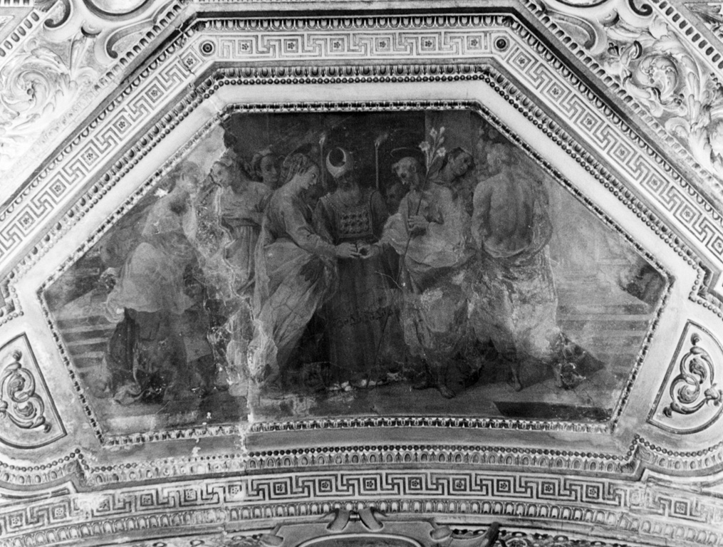 Sposalizio di Maria Vergine (dipinto, elemento d'insieme) di Cati Pasquale (attribuito) (sec. XVI)