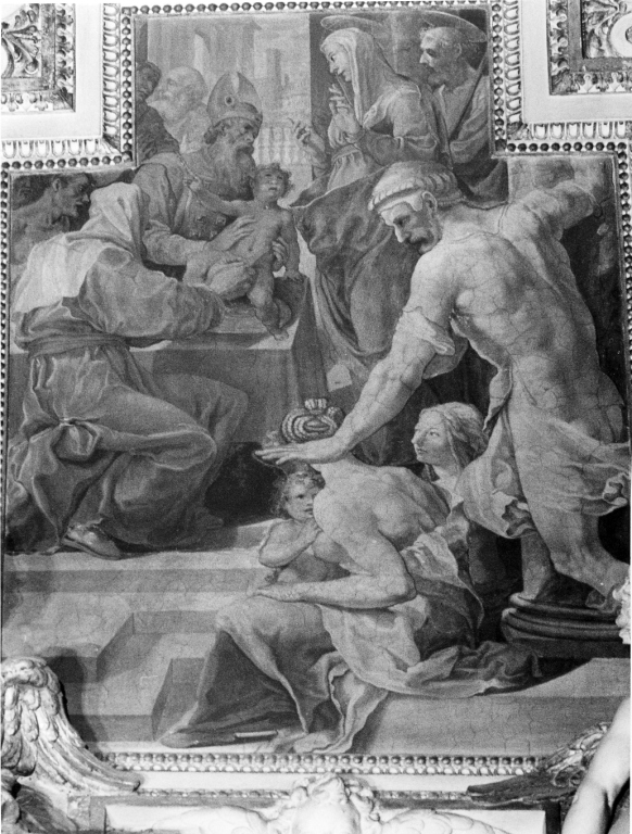 circoncisione di Gesù Bambino (dipinto, elemento d'insieme) di Cati Pasquale (attribuito) (sec. XVI)