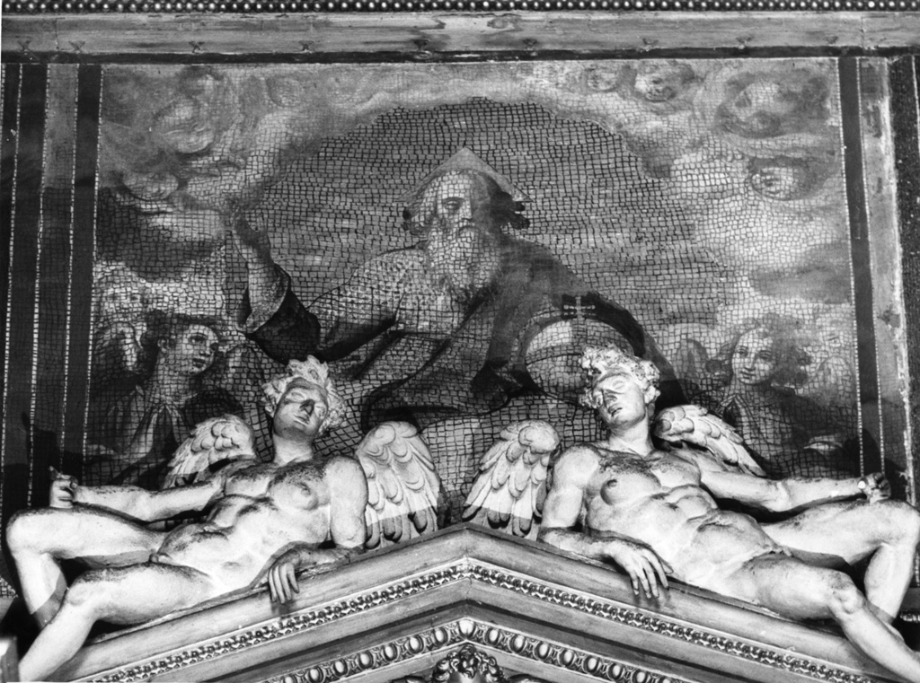 Dio Padre e angeli (dipinto) di Nogari Paris detto Paris Romano (attribuito) (sec. XVI)