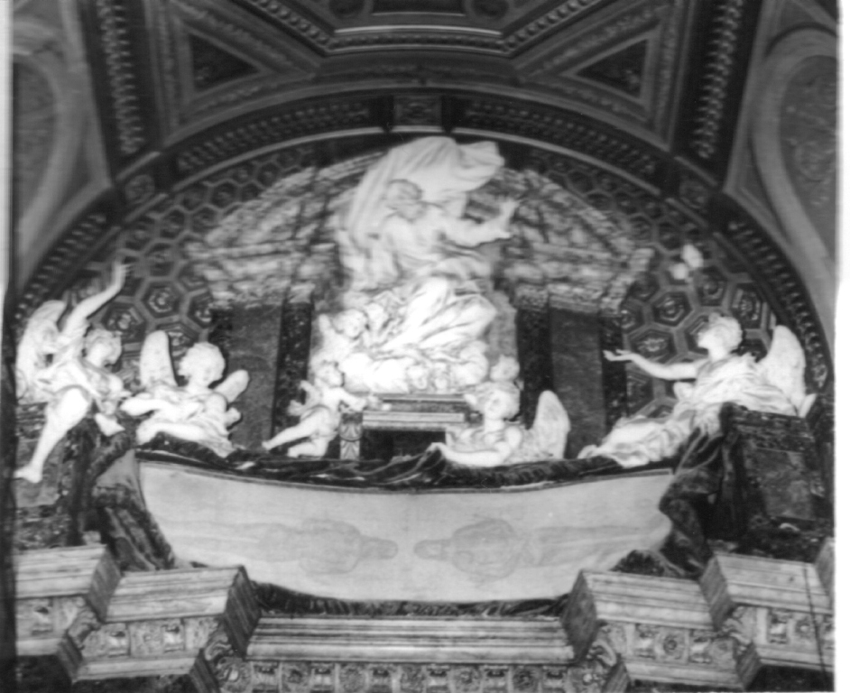 Dio Padre e angeli che sostengono la Sacra Sindone (gruppo scultoreo) di Gherardi Antonio (attribuito), Mentinovese Pietro (sec. XVII)