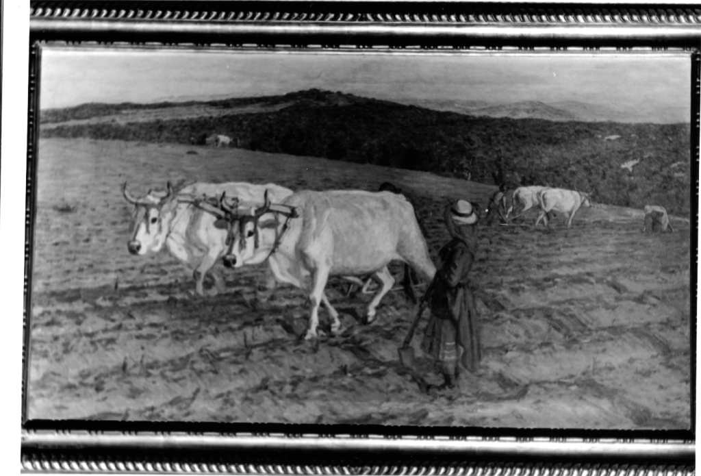 Sementa, scena di vita campestre (dipinto) di Gioli Luigi (sec. XX)